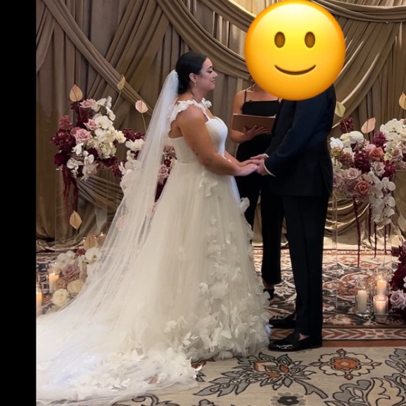 Scattered crystal cathedral wedding veil - Picture 3 of 3